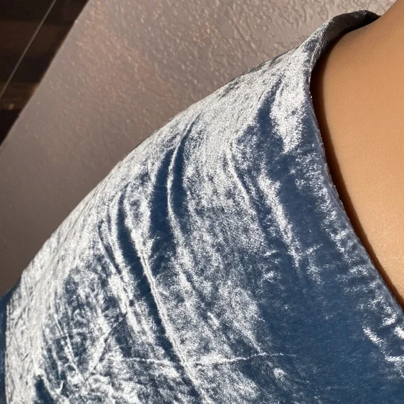 FREE PEOPLE - NWT - skirt: ‘My Lacey’ angled lined blue velvet w lace hem - 10 - Picture 10 of 16